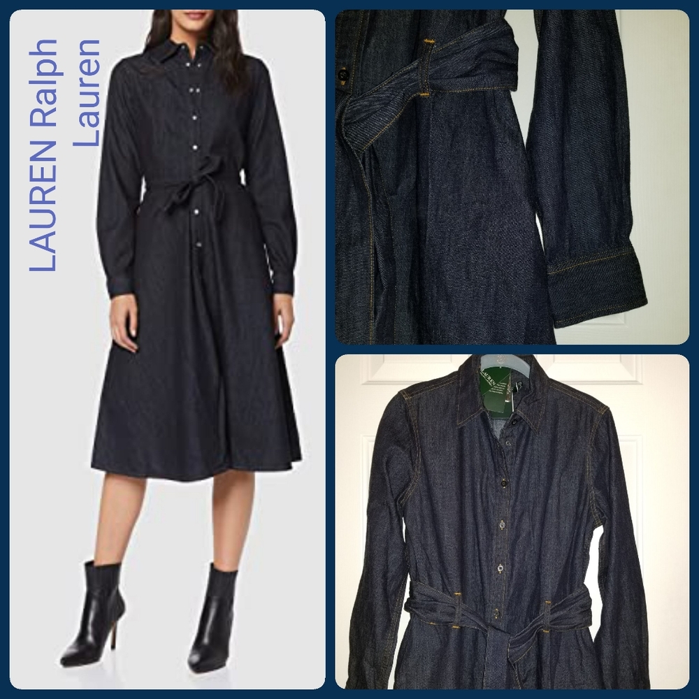 LAUREN Ralph Lauren Fit-and-Flare Denim Shirtdress